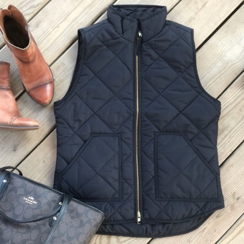 J. Crew Puff Vest Black - Picture 1 of 6